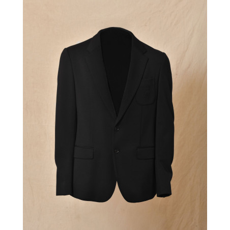 Veste en laine et soie noir à logo brodé Dolce & Gabbana