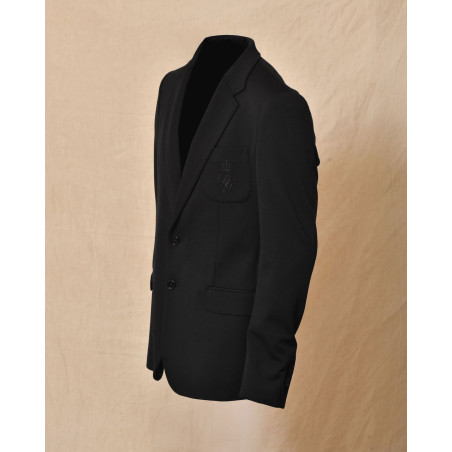 Veste en laine et soie noir à logo brodé Dolce & Gabbana