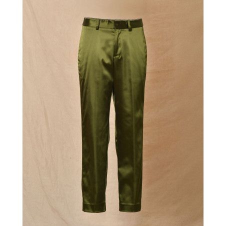Pantalon en satin kaki P.A.R.O.S.H