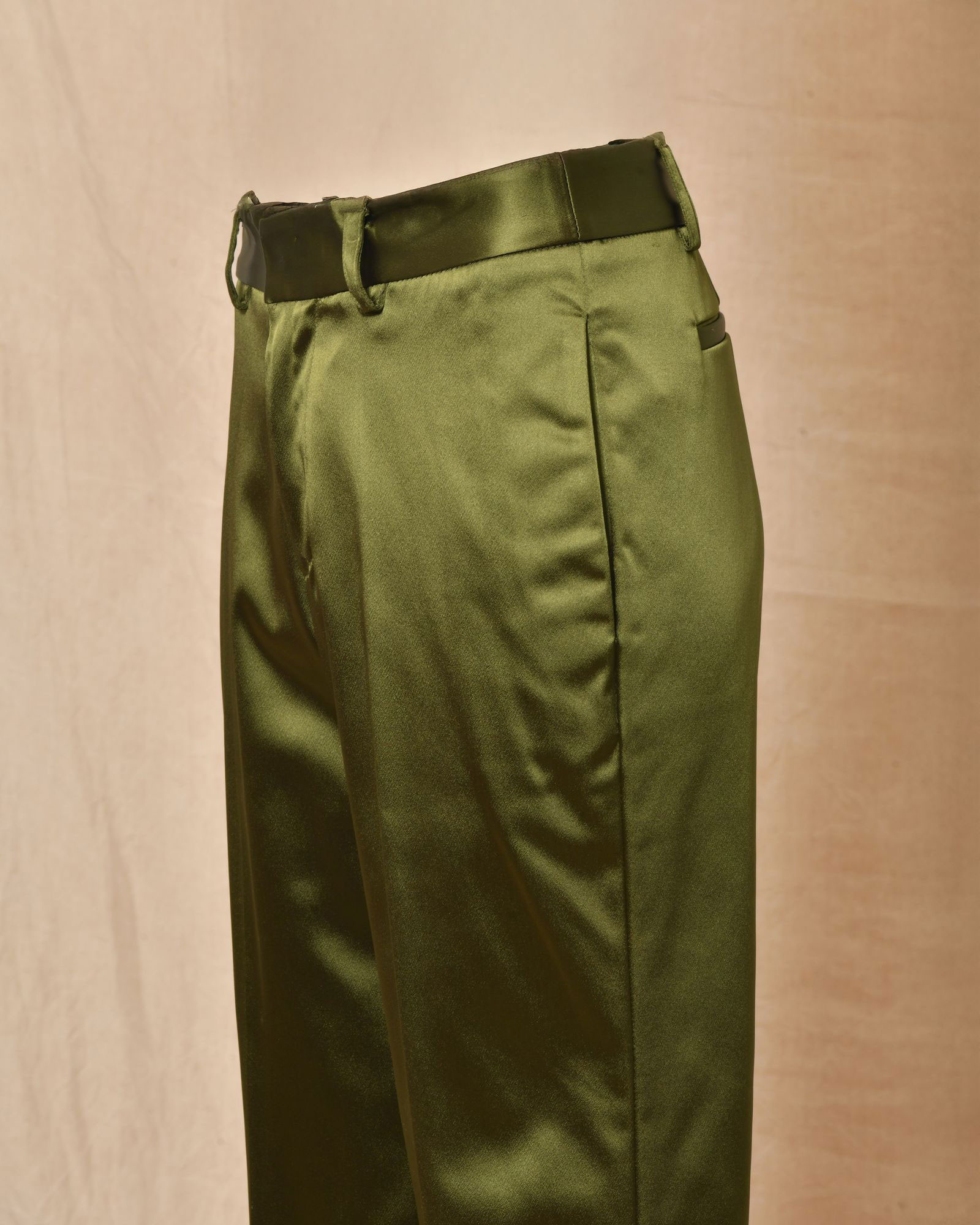Pantalon en satin kaki P.A.R.O.S.H