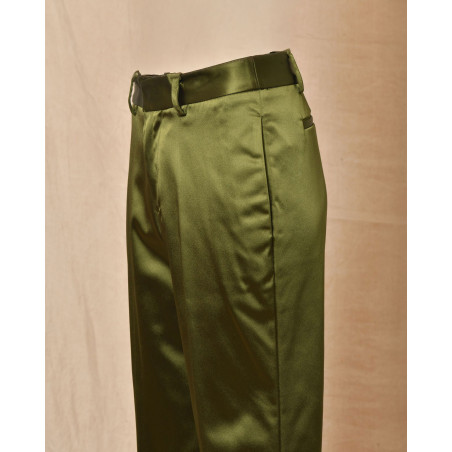 Pantalon en satin kaki P.A.R.O.S.H