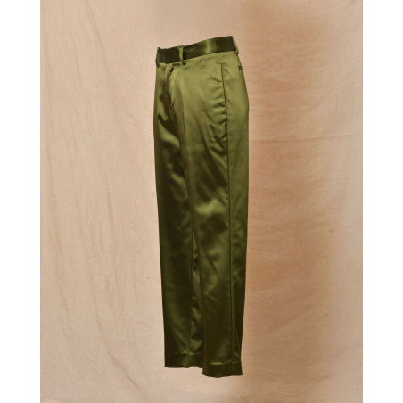 Pantalon en satin kaki P.A.R.O.S.H