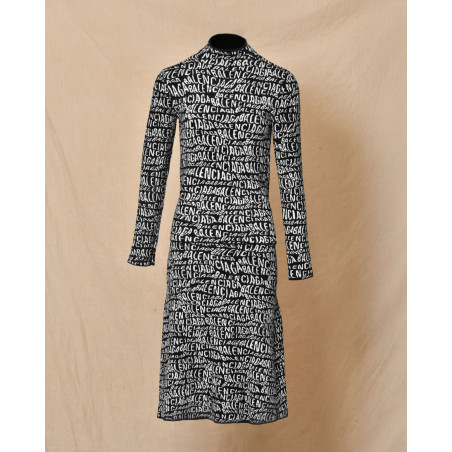 Pull en maille noir à logo Balenciaga