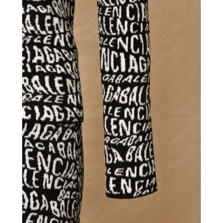 Pull en maille noir à logo Balenciaga