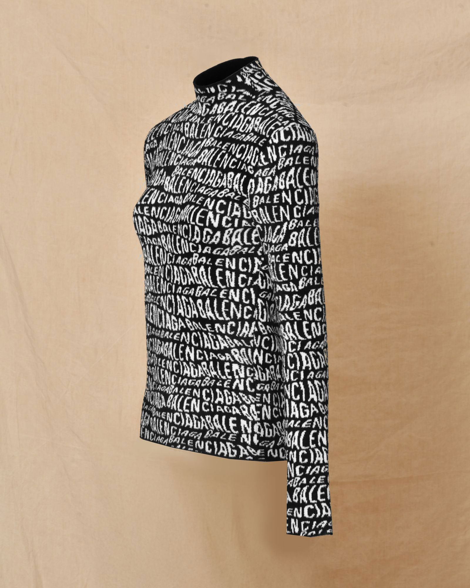 Pull en maille noir à logo Balenciaga