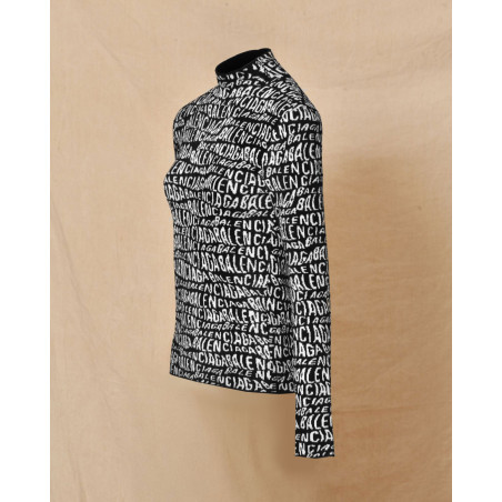 Pull en maille noir à logo Balenciaga