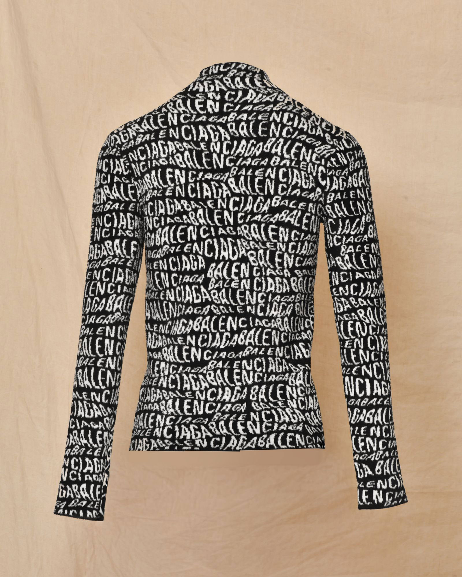 Pull en maille noir à logo Balenciaga