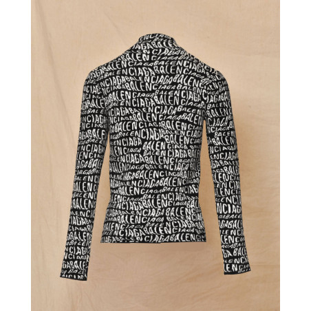 Pull en maille noir à logo Balenciaga