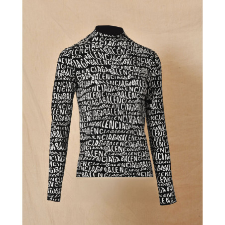 Pull en maille noir à logo Balenciaga