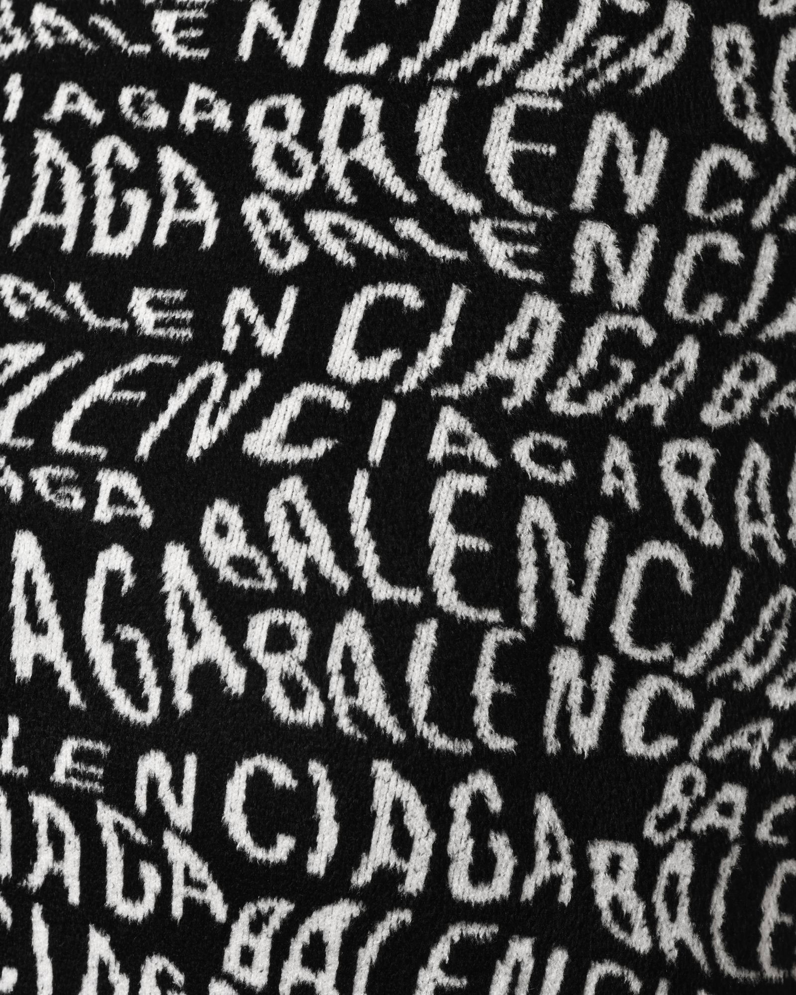 Jupe patineuse en maille noir à logo Balenciaga
