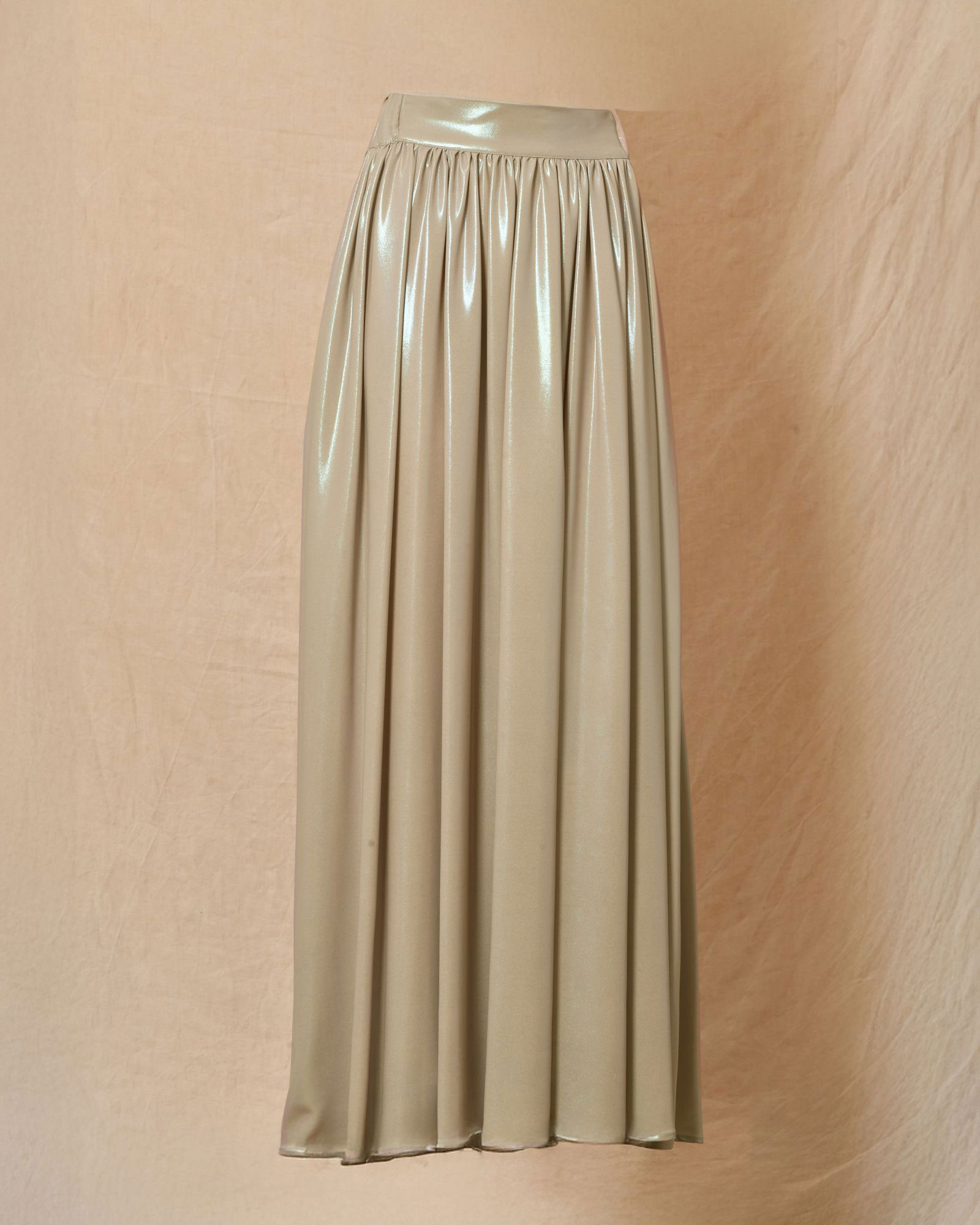 Jupe longue beige métallisée Co.Go