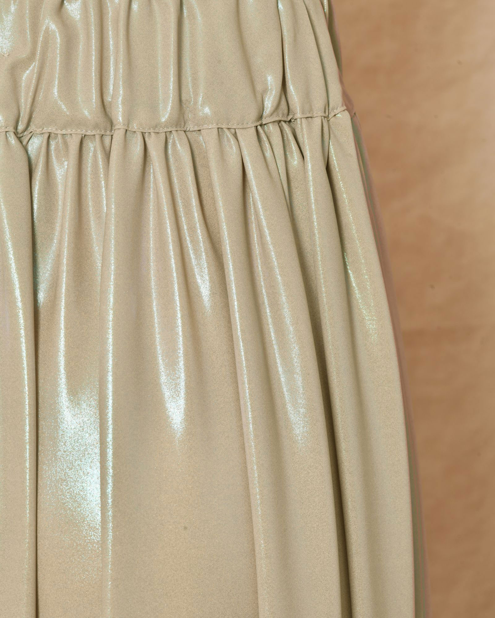 Jupe longue beige métallisée Co.Go