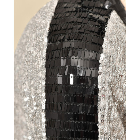 Robe courte à sequins tricolores Isabelle Blanche