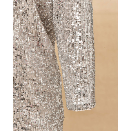 Robe courte à sequins tricolores Isabelle Blanche