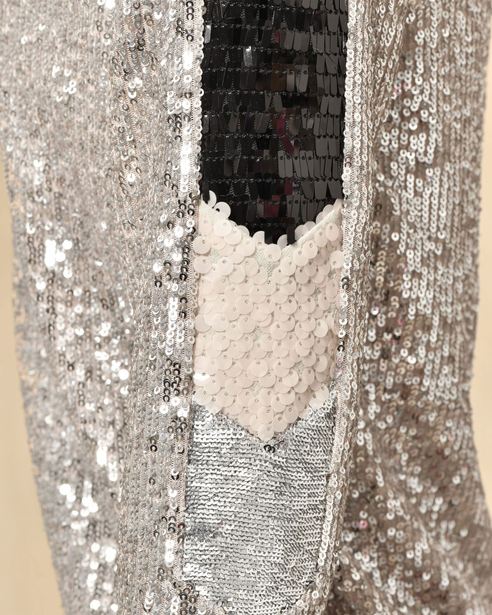 Robe courte à sequins tricolores Isabelle Blanche