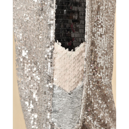 Robe courte à sequins tricolores Isabelle Blanche