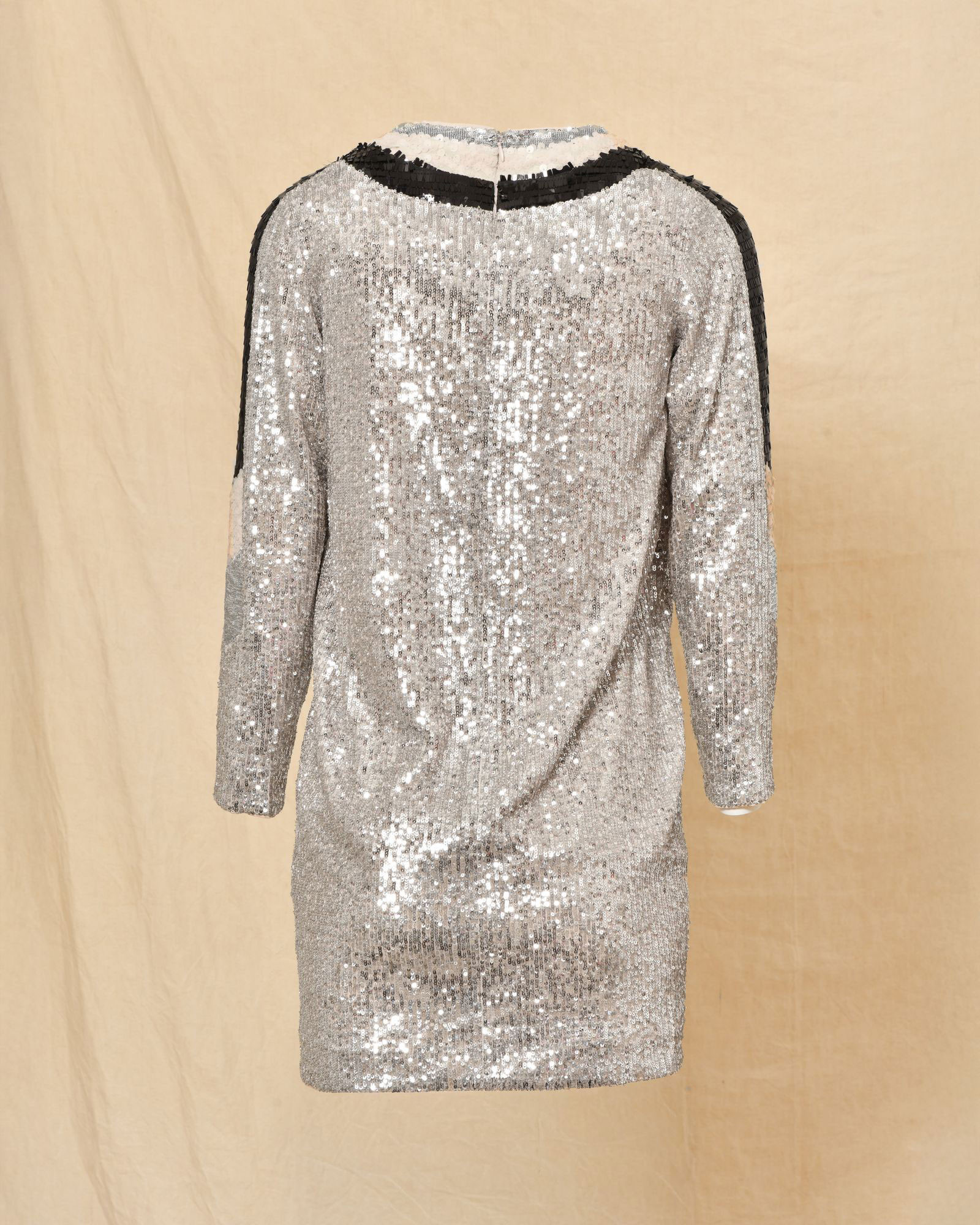 Robe courte à sequins tricolores Isabelle Blanche
