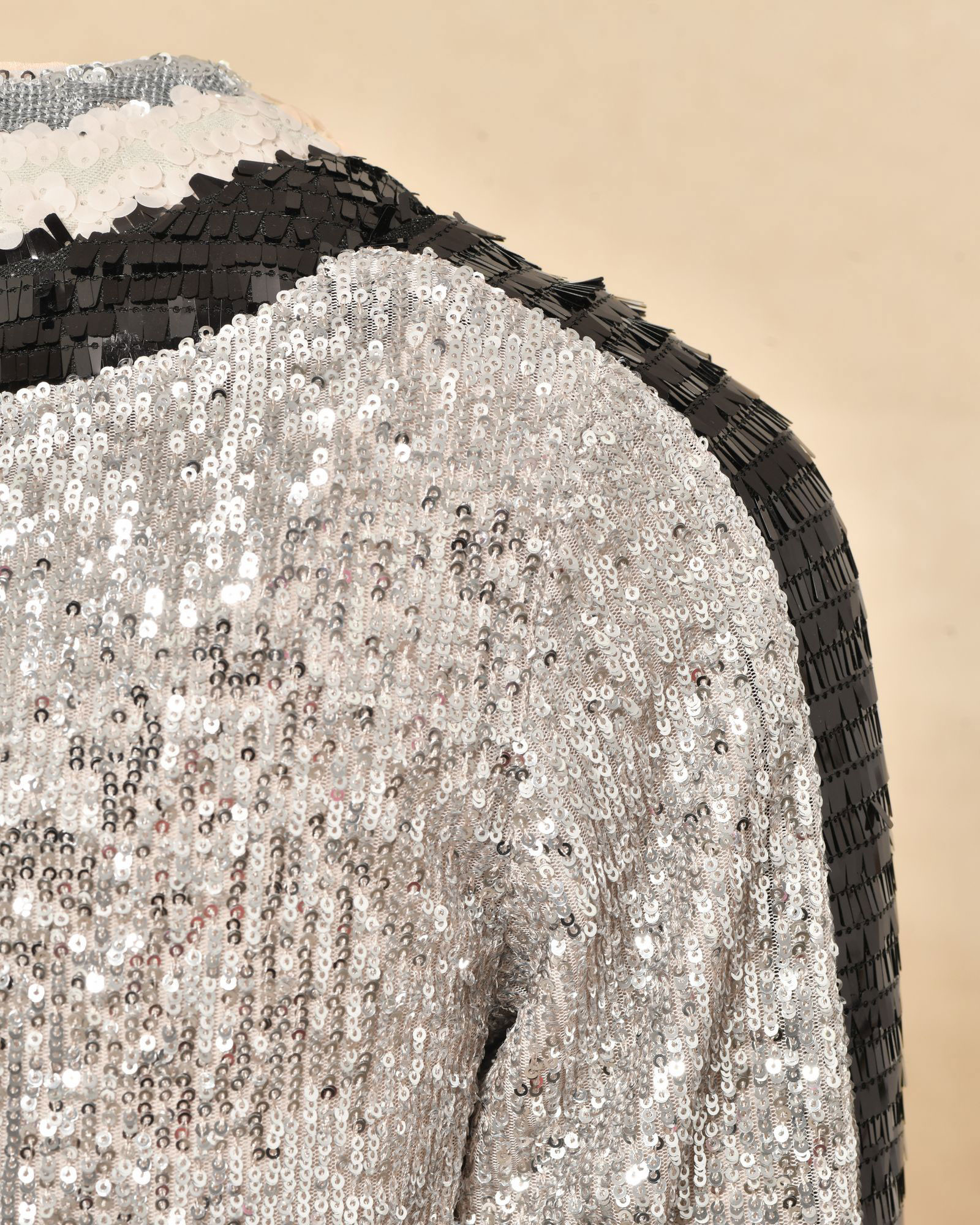 Robe courte à sequins tricolores Isabelle Blanche