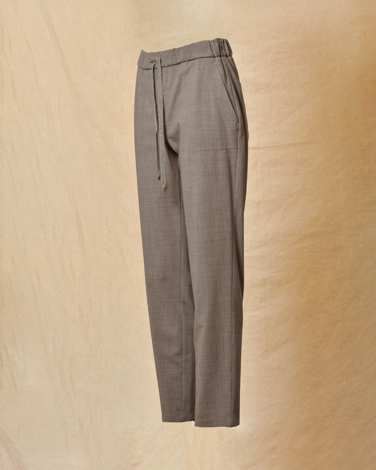 Pantalon en tissu chiné élastique gris Lorena Antoniazzi