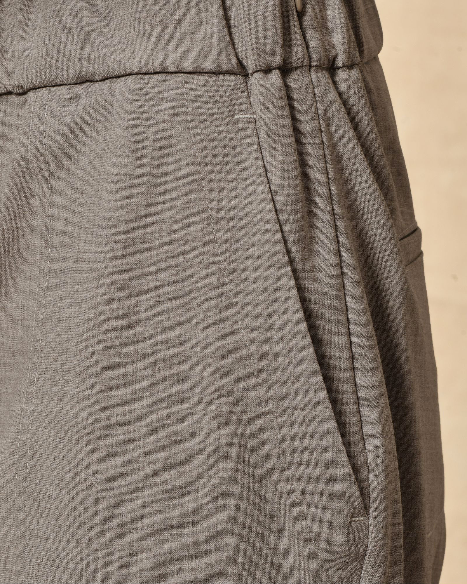 Pantalon en tissu chiné élastique gris Lorena Antoniazzi