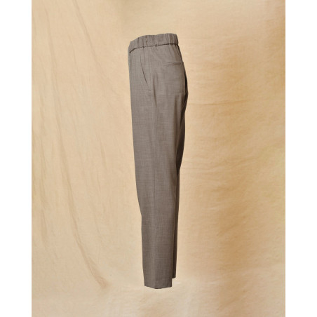 Pantalon en tissu chiné élastique gris Lorena Antoniazzi