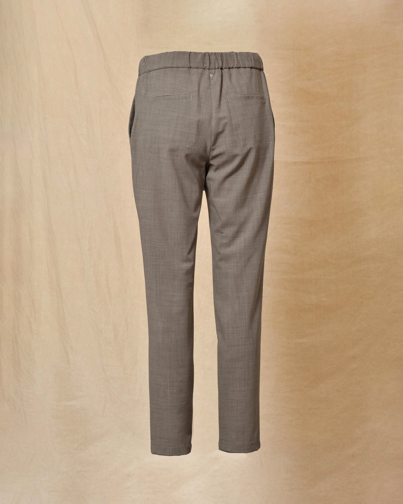 Pantalon en tissu chiné élastique gris Lorena Antoniazzi