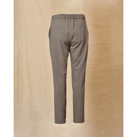 Pantalon en tissu chiné élastique gris Lorena Antoniazzi