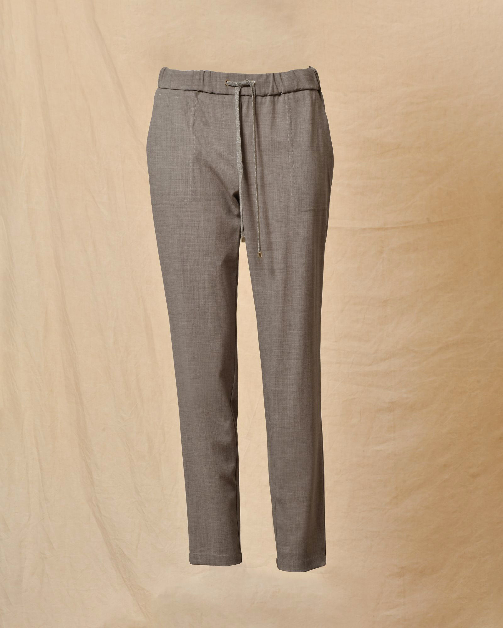 Pantalon en tissu chiné élastique gris Lorena Antoniazzi