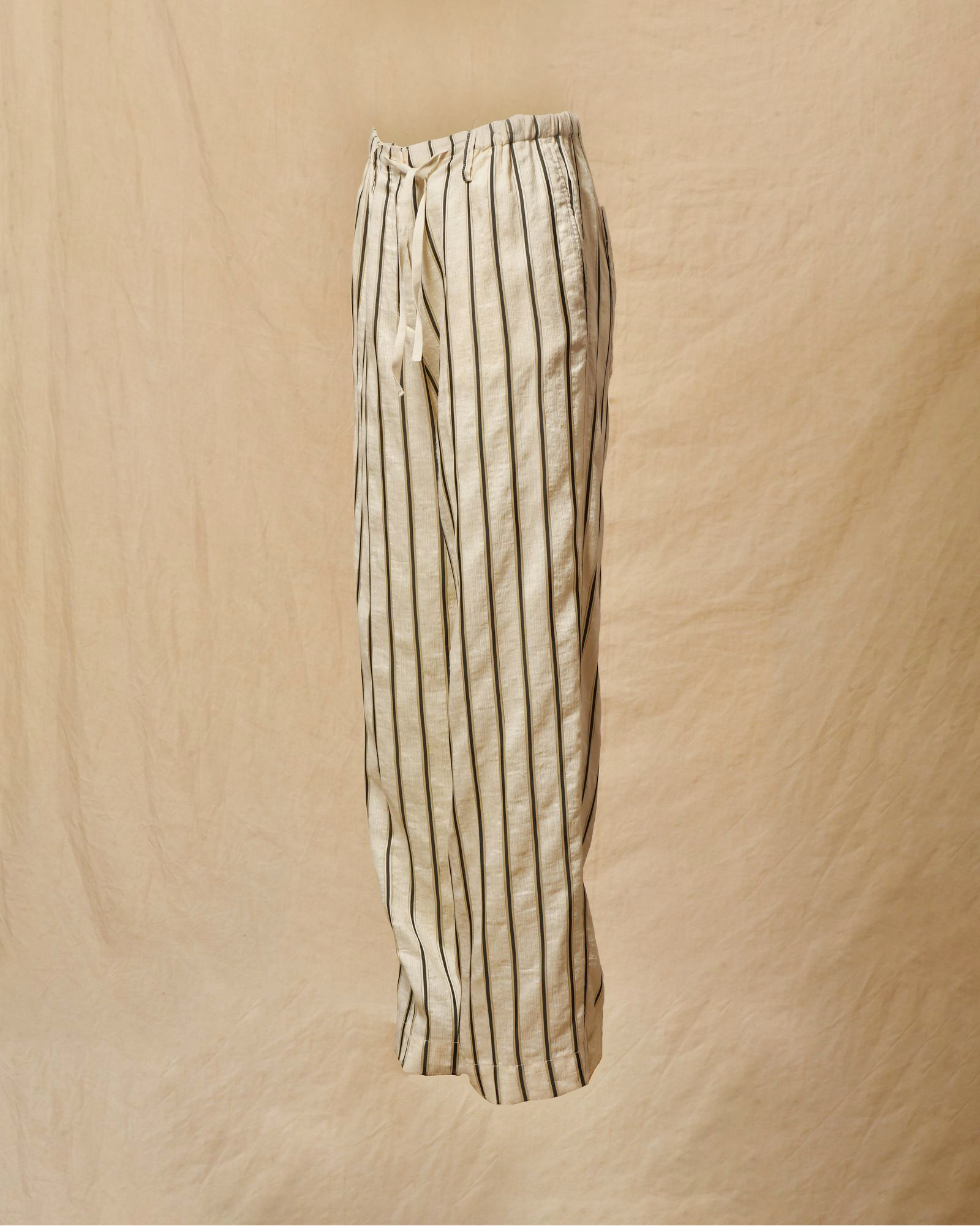 Pantalon à rayures beige Pomandère