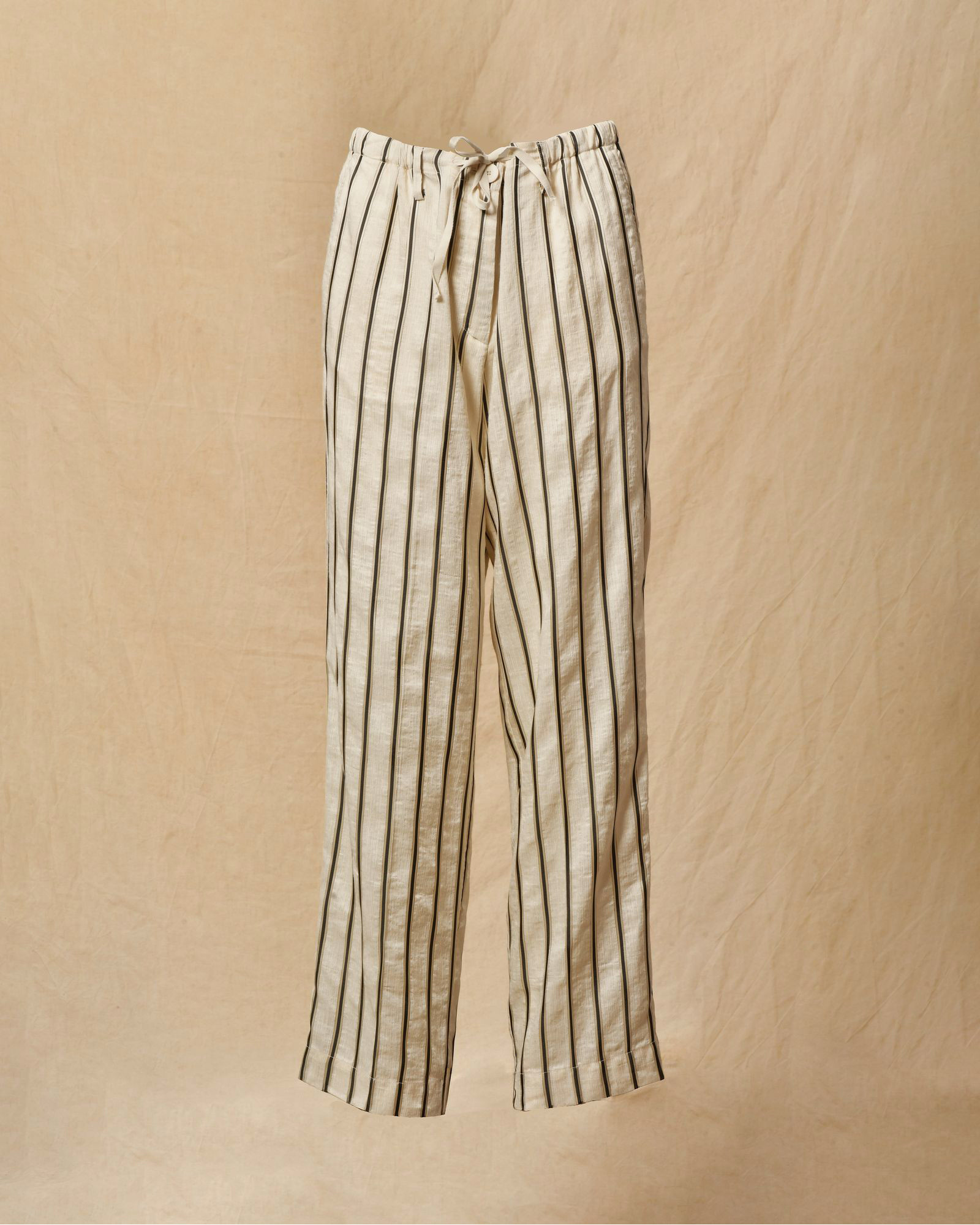 Pantalon à rayures beige Pomandère