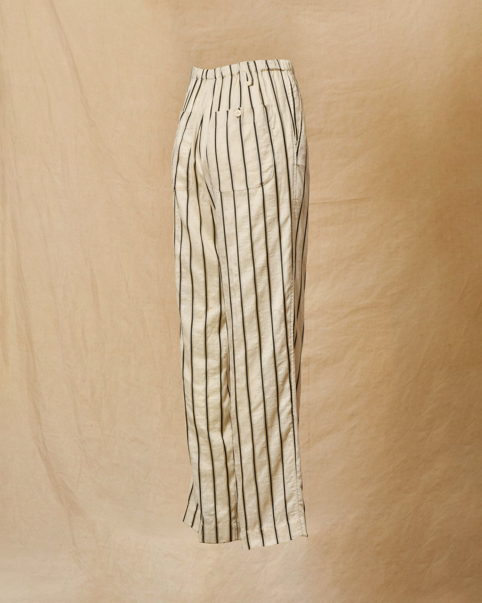 Pantalon à rayures beige Pomandère