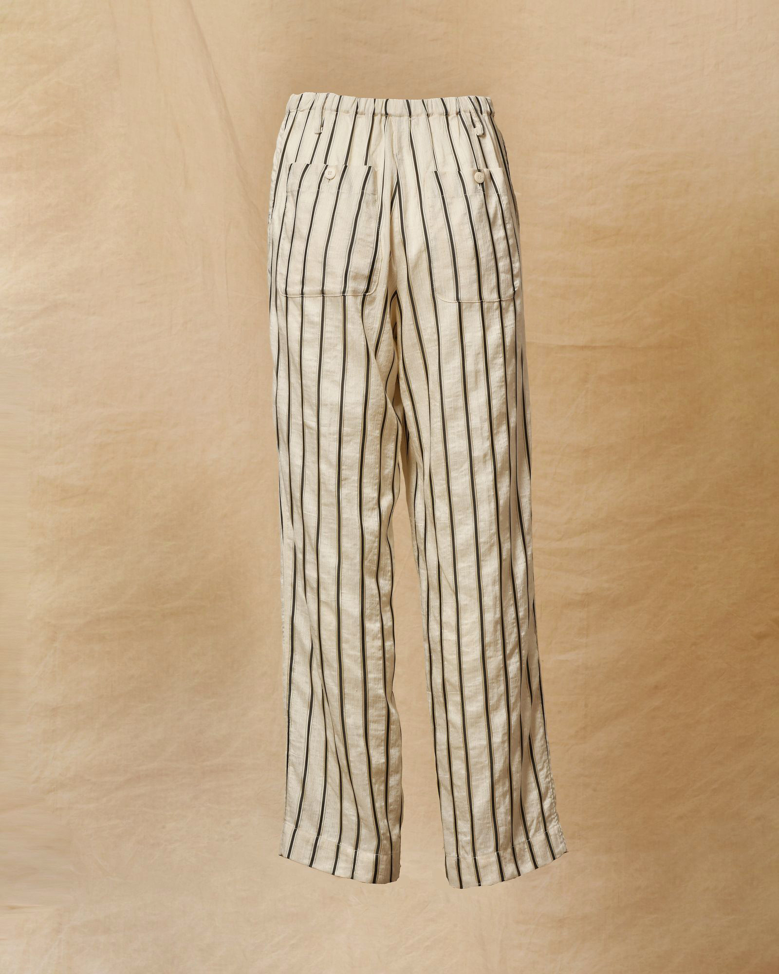 Pantalon à rayures beige Pomandère