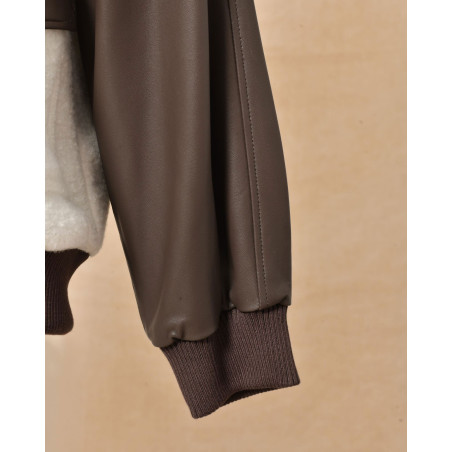 Blouson en cuir et peau lainée Ventcouvert