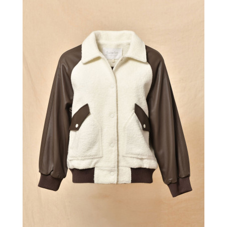 Blouson en cuir et peau lainée Ventcouvert