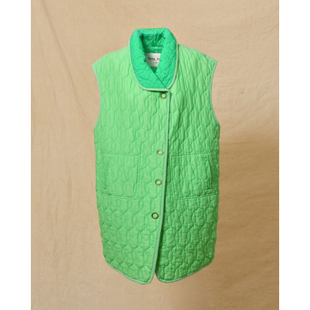Manteau matelassé sans manches vert Forte Forte