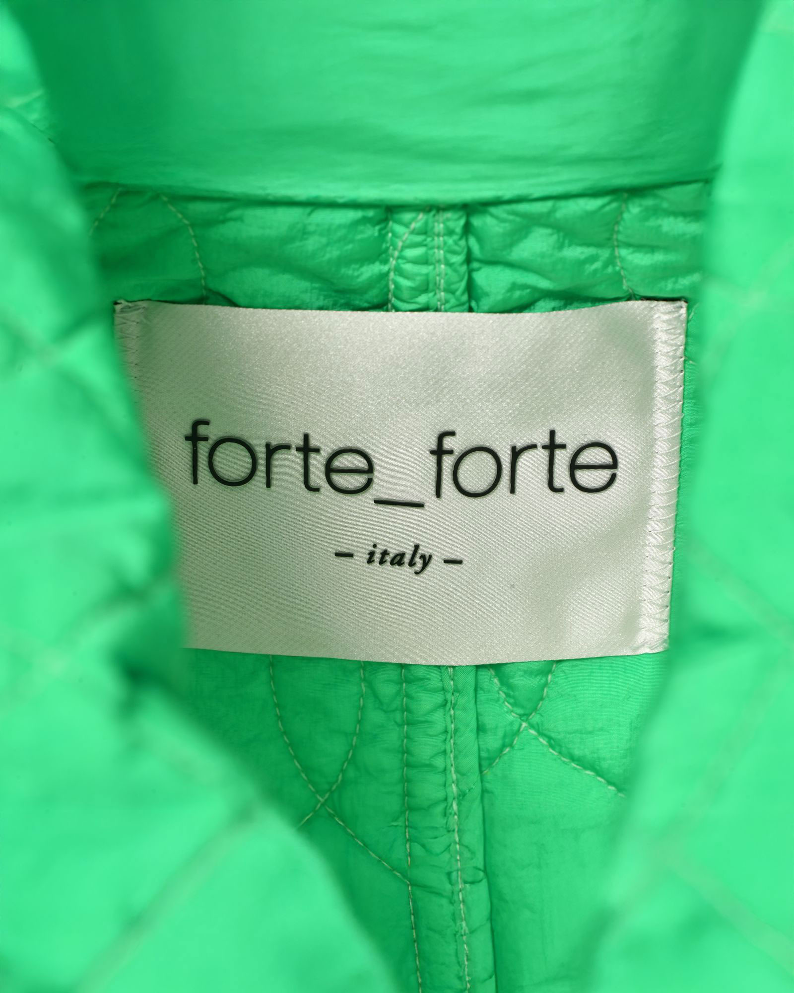 Manteau matelassé sans manches vert Forte Forte
