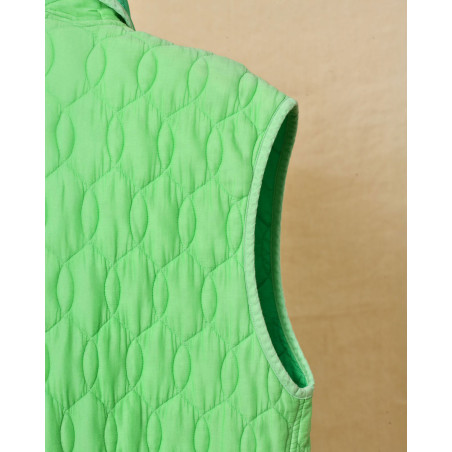 Manteau matelassé sans manches vert Forte Forte