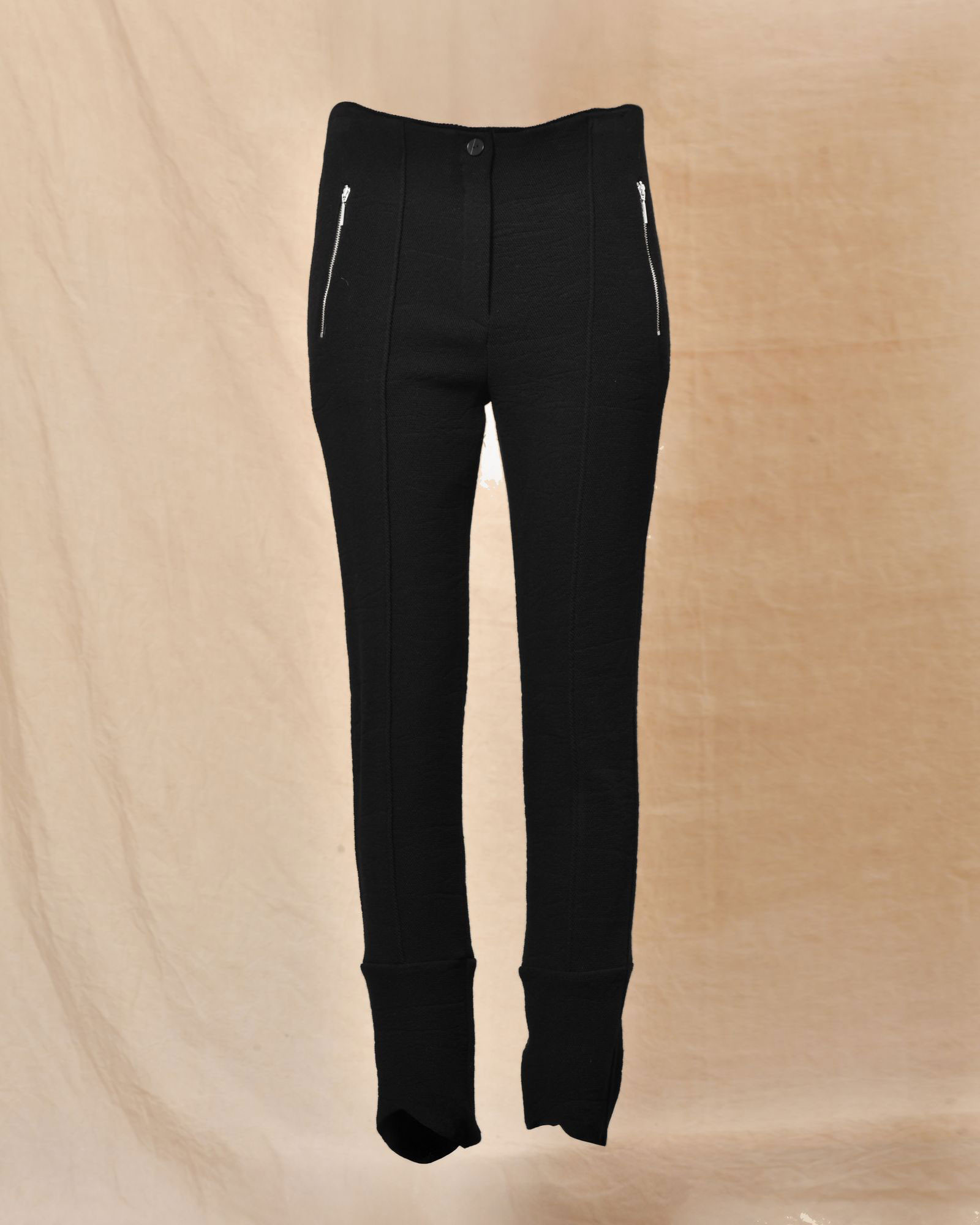 Pantalon noir ajusté à poches zippées Malloni