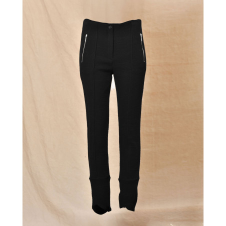 Pantalon noir ajusté à poches zippées Malloni