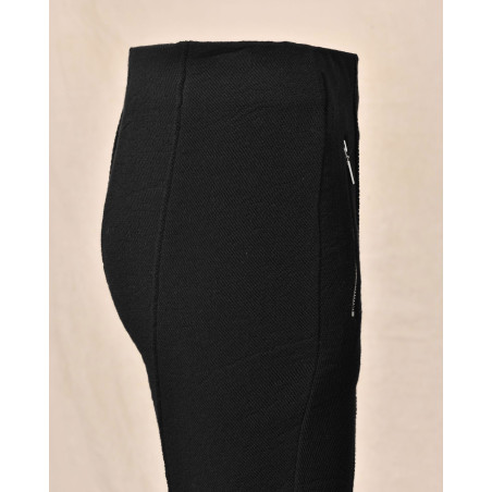 Pantalon noir ajusté à poches zippées Malloni
