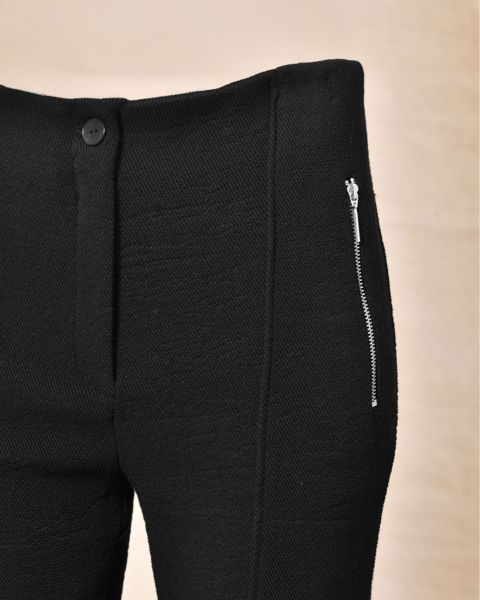 Pantalon noir ajusté à poches zippées Malloni