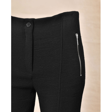 Pantalon noir ajusté à poches zippées Malloni