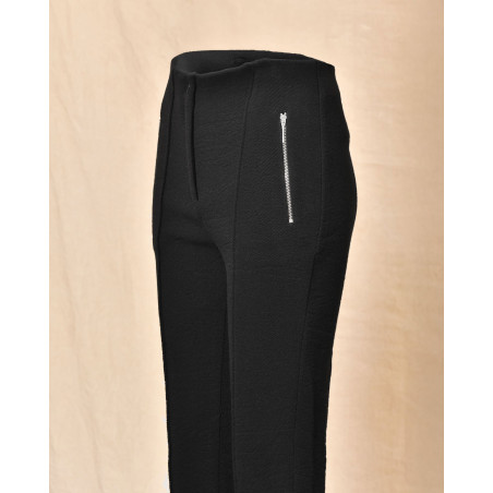 Pantalon noir ajusté à poches zippées Malloni
