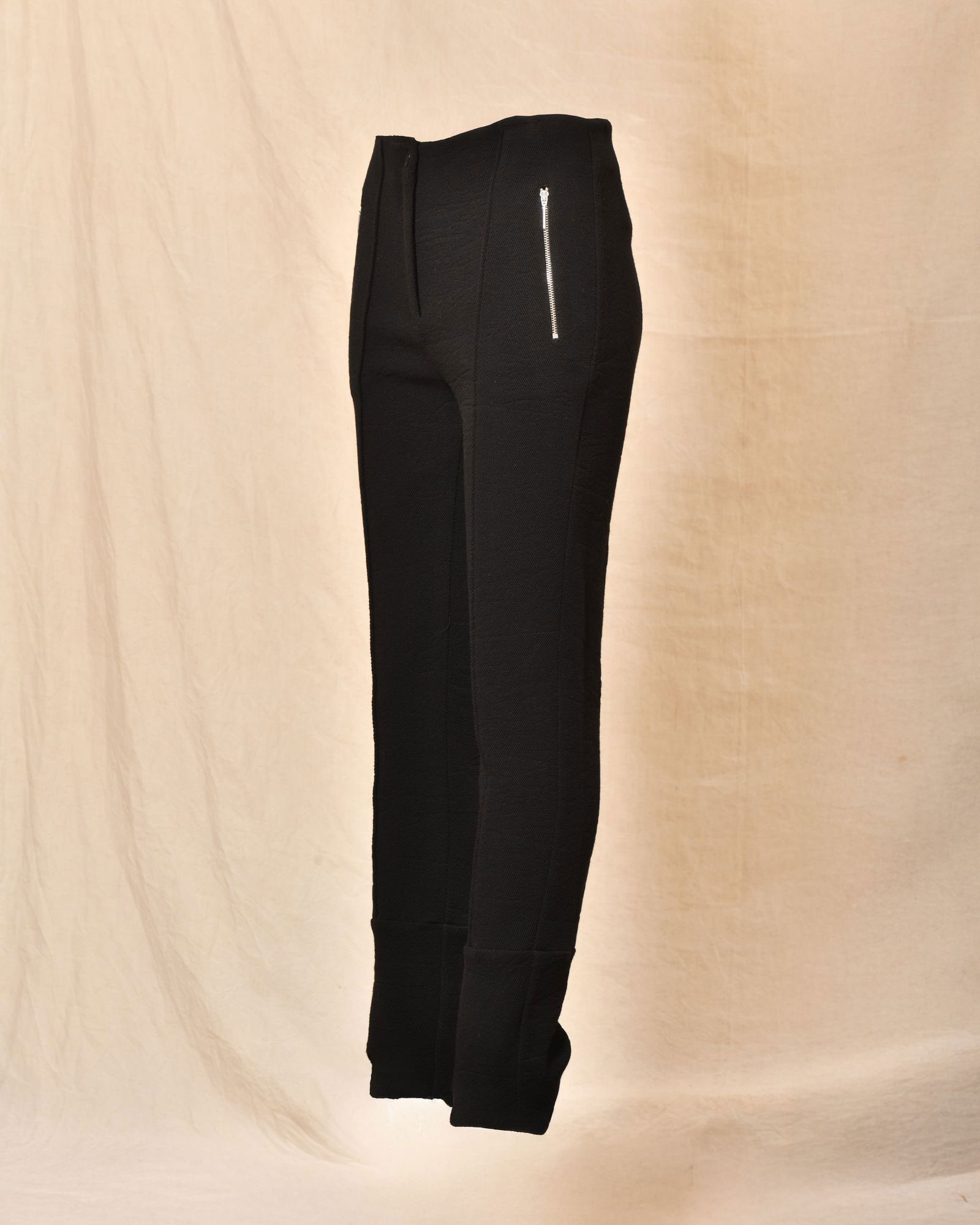 Pantalon noir ajusté à poches zippées Malloni
