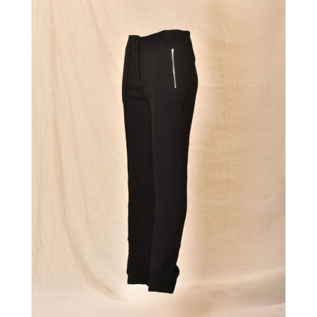 Pantalon noir ajusté à poches zippées Malloni