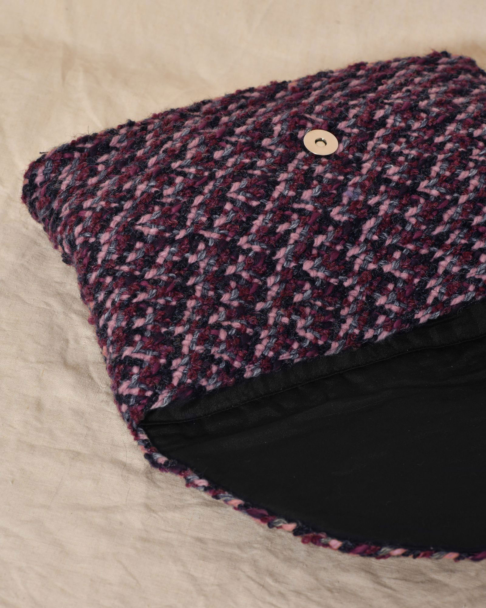 Pochette en tweed tricolore Caterina Bertini