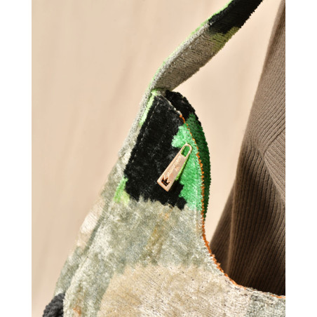 Sac en velours multicolore à franges La Milanesa