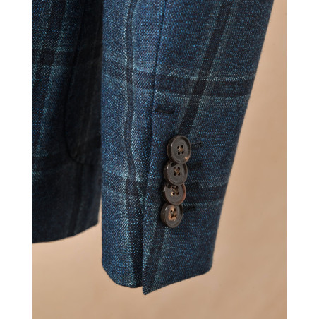 Veste bleue à carreaux Fugàto