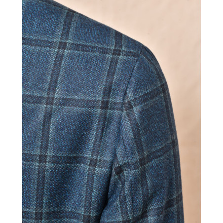 Veste bleue à carreaux Fugàto