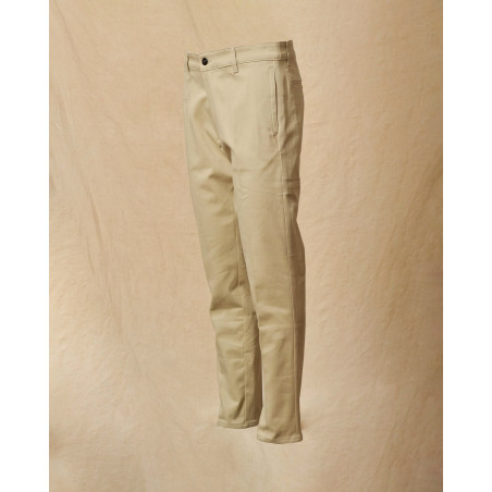 Pantalon en coton beige Cruna